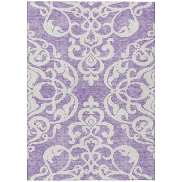 Chantille Machine Washable Indoor/Outdoor Abstract ACN973 Purple 2 ft. 6 in. x 3 ft. 10 in. Area Rug