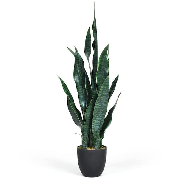 35.5 in. Artificial Tiger Plant Faux Agave Fake Sansevieria for Indoor-Outdoor Decoration