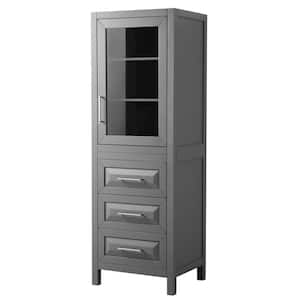 Daria 24 in. W x 71-1/4 in. H x 20 in. D Bathroom Linen Storage Tower Cabinet in Dark Gray