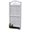 Dura-Trel 62 in. x 28 in. White Vinyl PVC Sunburst Trellis with White ...