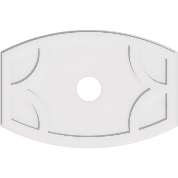 Ekena Millwork 36 in. W x 24 in. H x 5 in. ID x 1 in. P Kailey Architectural Grade PVC Contemporary Ceiling Medallion