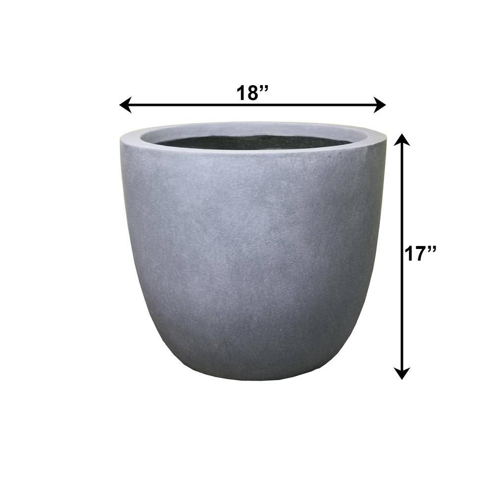 Slate Gray Round Concrete Indoor Outdoor Planter