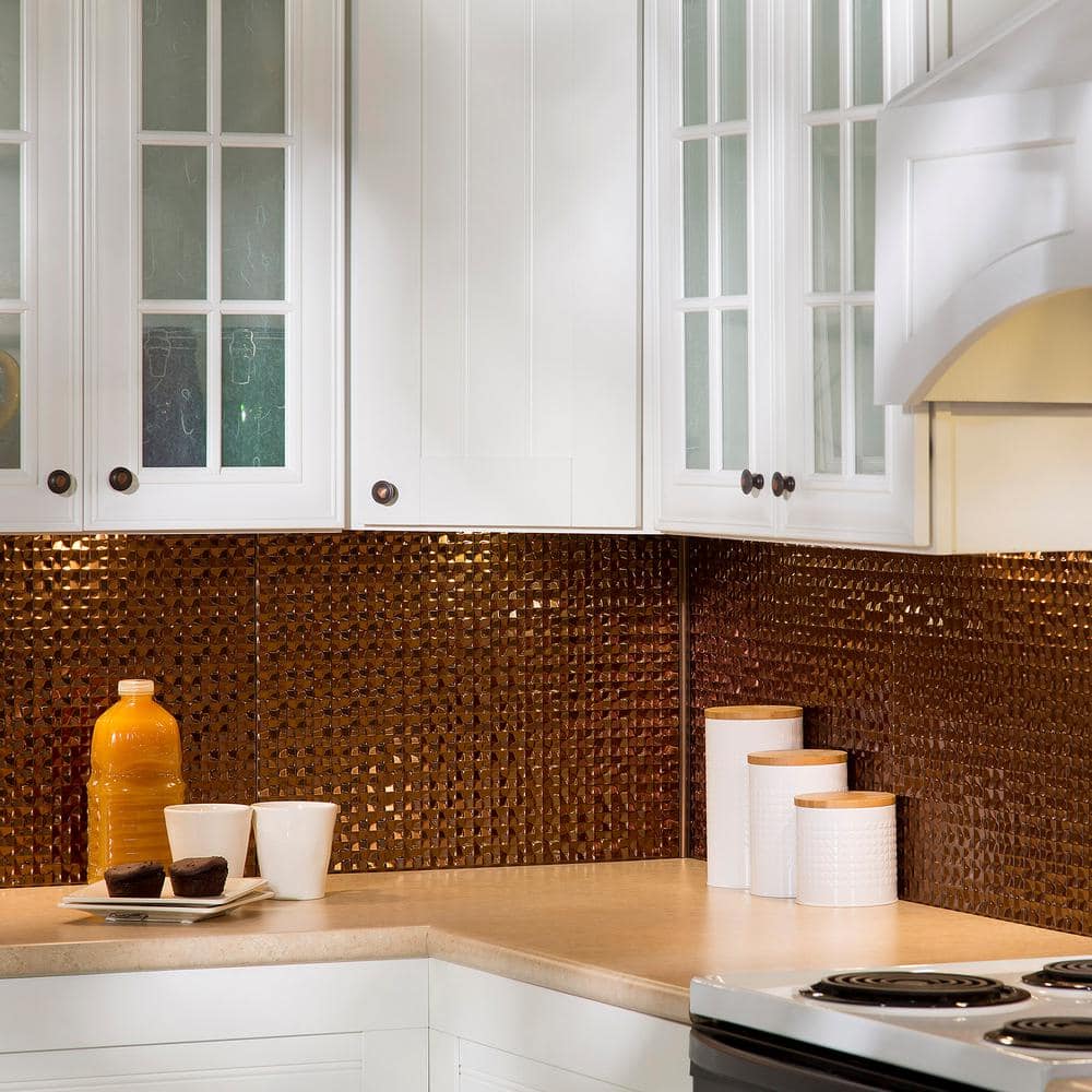 Oil Rubbed Bronze Vinyl Decorative Backsplash Kit, 24" x 18"