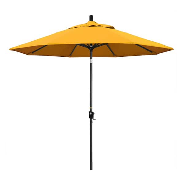 California Umbrella 9 ft. Aluminum Push Tilt Patio Umbrella in Yellow Pacifica