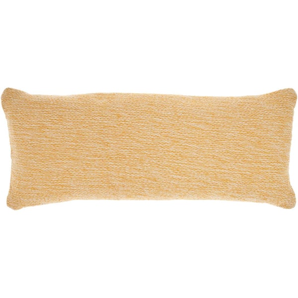 Mina Victory Lifestyles Yellow Removable Cover 12 in. x 30 in. Rectangle Throw Pillow