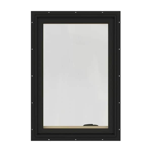 JELD-WEN 36.75 in. x 40.75 in. W-2500 Series Bronze Painted Clad Wood Left-Handed Casement Window with BetterVue Mesh Screen