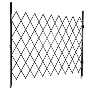 Height 7.22 ft. x W 7.5 ft. Iron Aluminum Alloy Single Folding Security Gate Garden Fence