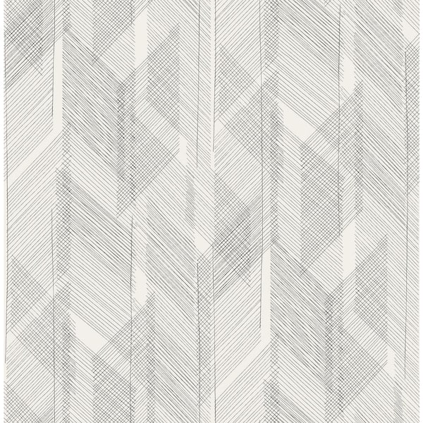 Bryant Black Crosshatch Non-Pasted Wallpaper Sample