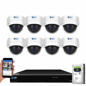 8-Channel 8MP 2TB NVR Smart Security Camera System with 8 Wired Dome Cameras 2.8mm Fixed Lens Artificial Intelligence
