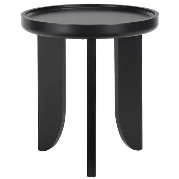 SAFAVIEH Malyn 18.1 in. Black Round Wood End Table