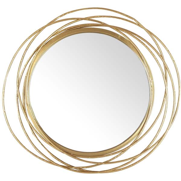 Mirrorize Canada 27 5 In Dia Framed Gold Round Wall Mirror Circle Rings Hanging Modern Metal Frame Accent Decor Imp8455 The Home Depot Mirrorize Canada 27 5 In Dia Framed, Home Depot Wall Mirrors Canada