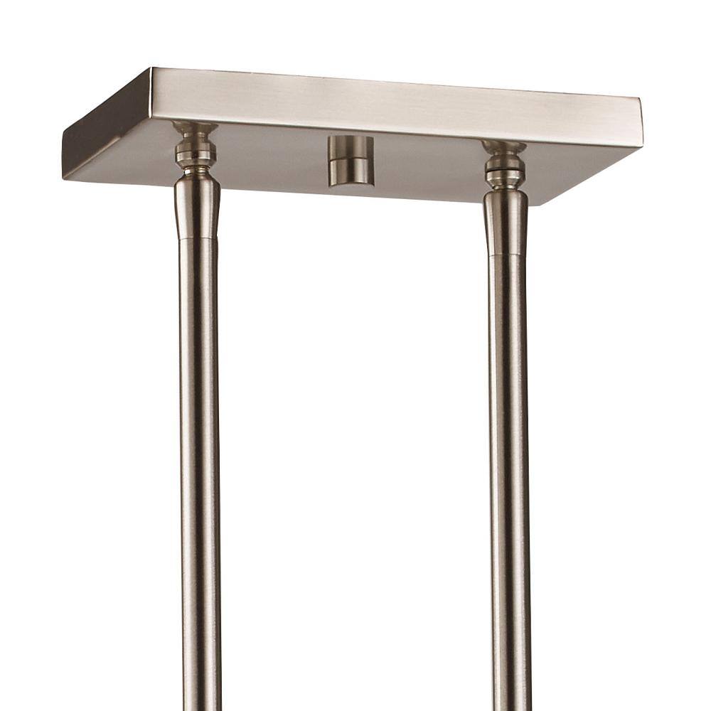Brushed Nickel 35" Industrial Cage Linear Chandelier