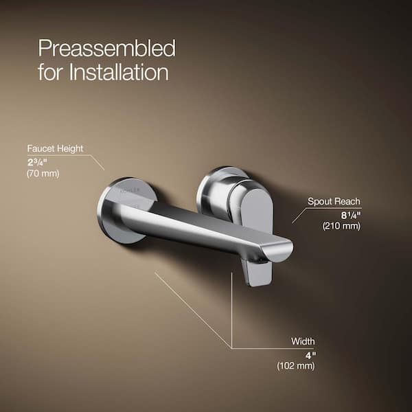 KOHLER Avid Single-Handle Wall Mounted Faucet in Polished Chrome