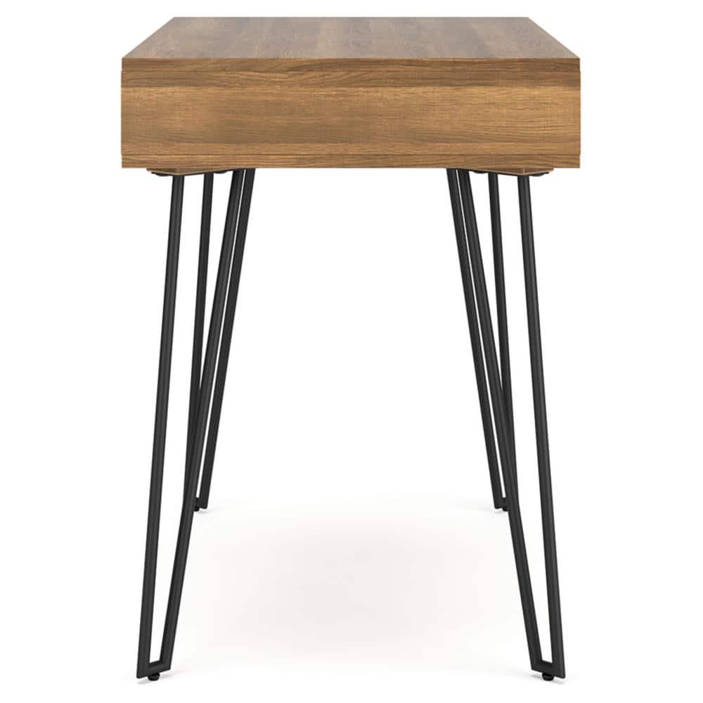 Strumford 36" Brown Wood and Black Metal Home Office Desk
