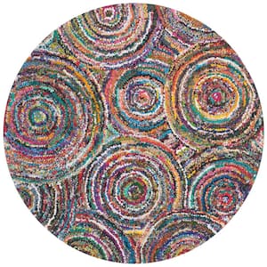 Nantucket Multi 4 ft. x 4 ft. Round Circles Geometric Area Rug