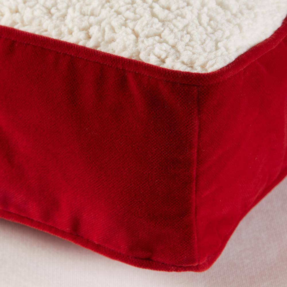Oscar X-Large Crimson Orthopedic Dog Bed with Sherpa Panel