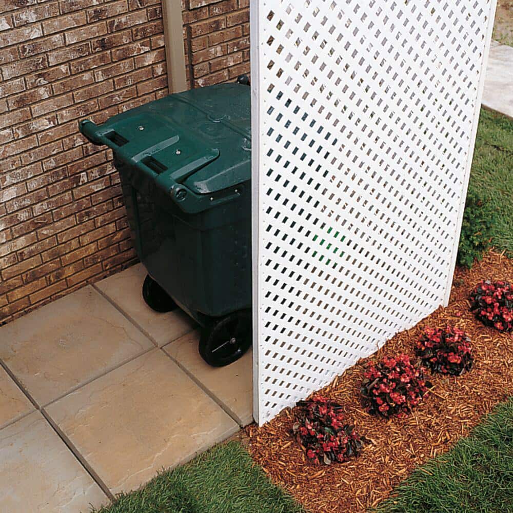 4 ft. x 8 ft. White Privacy Diamond Vinyl Lattice Panel