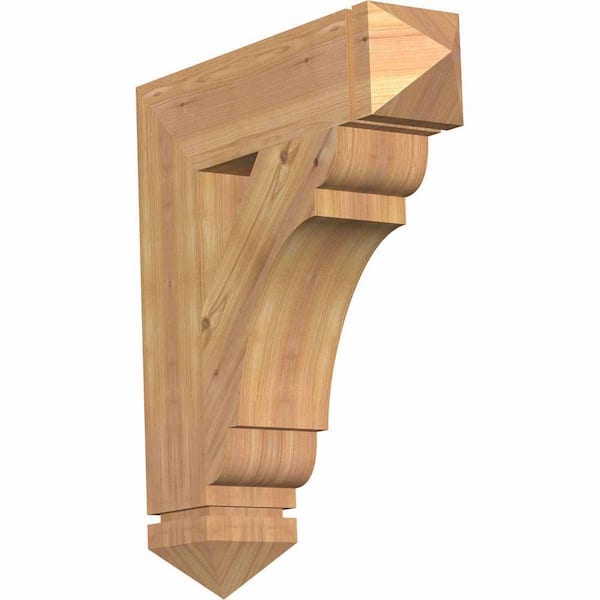 Ekena Millwork 5.5 in. x 28 in. x 24 in. Western Red Cedar Olympic Arts and Crafts Smooth Bracket