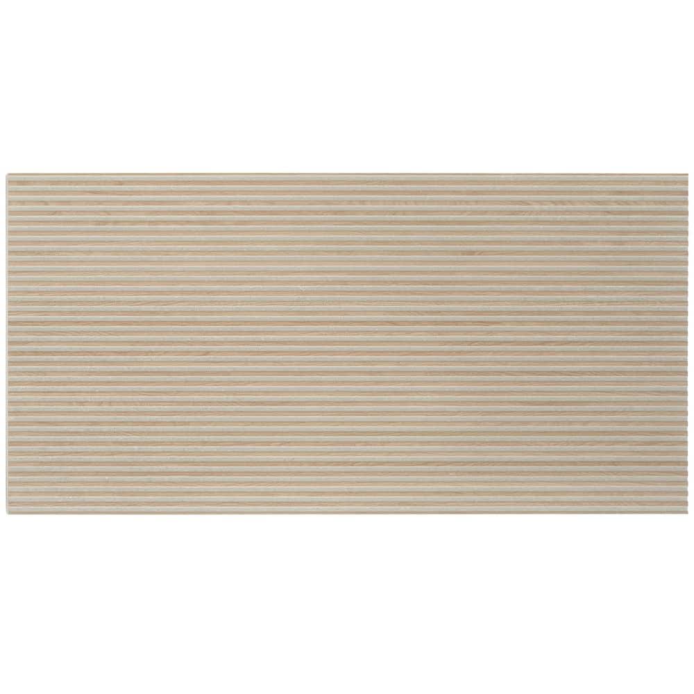 Bois 24 in. x 48 in. Matte Gray Wood Ceramic Fluted Large Format Wall Tile (15.5 sq. ft./case)-2 Pack price history on PriceWatchPro