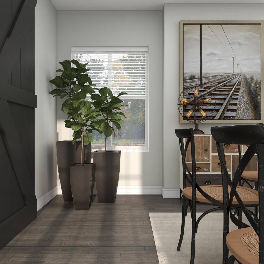 Set of 3 Dark Gray Metal Indoor/Outdoor Planters