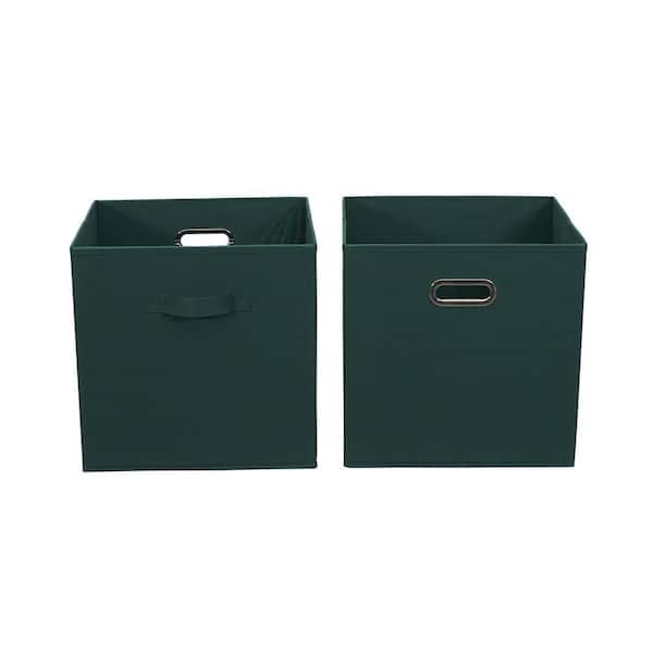 HOUSEHOLD ESSENTIALS 35.12-Qt. Open Storage Bin in Forest Green (2-Pack)