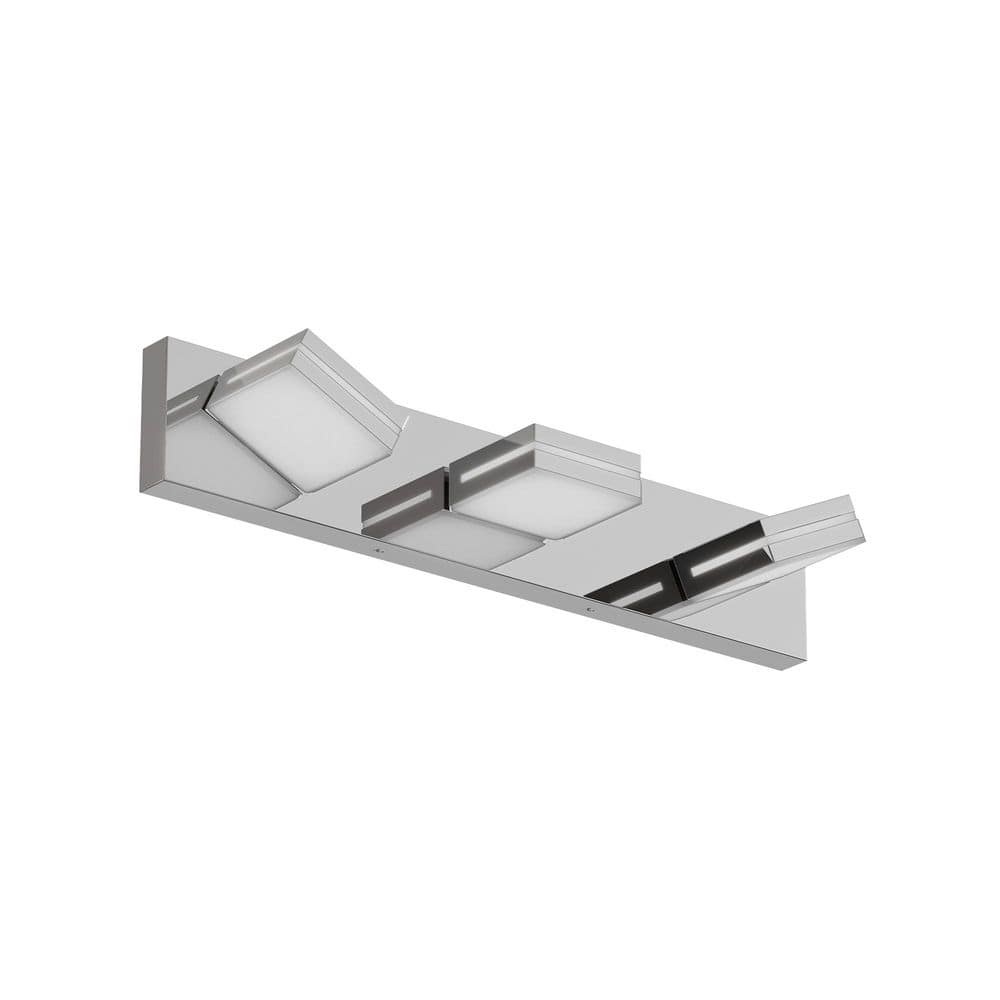 yuki 　no3 Jushua 22 in. 3-Light Chrome LED Vanity Light with Acrylic Shade