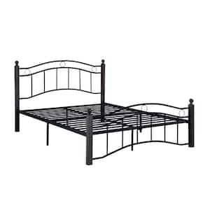 Queen Size Metal Bed Frame with Headboard and Footboard,Black