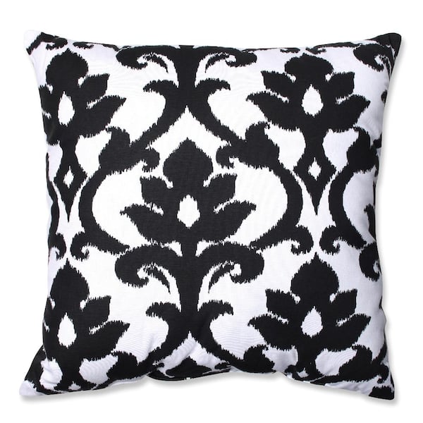 Pillow Perfect Paisley Black/White Azzure Square Outdoor Throw Pillow