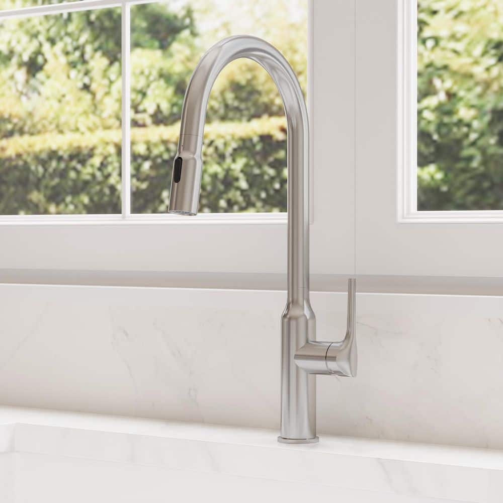 YAWWALK Single Handle 19.8 in. H Pull down Sprayer Kitchen Faucet
