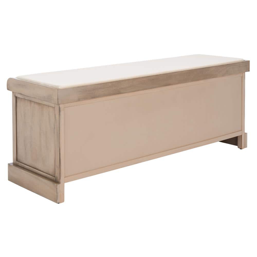 Landers Sand Cushioned 3-Drawer Storage Bench