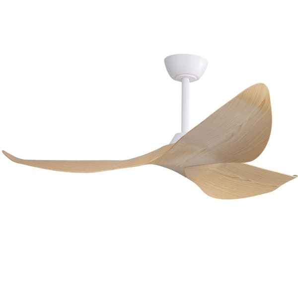 Sofucor 52 in. Indoor/Outdoor Modern White Ceiling Fan without 