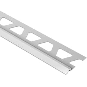 Reno-U Satin Anodized Aluminum 1/8 in. x 8 ft. 2-1/2 in. Metal Reducer Tile Edging Trim