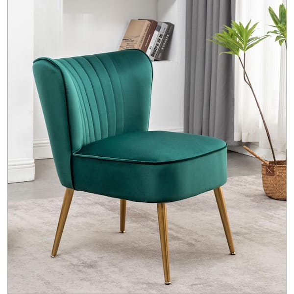 US Pride Furniture Us pride furniture Sauter 23.2 in. Wide Mid-Century Modern Green Microfiber Accent Chair (Set of 1)