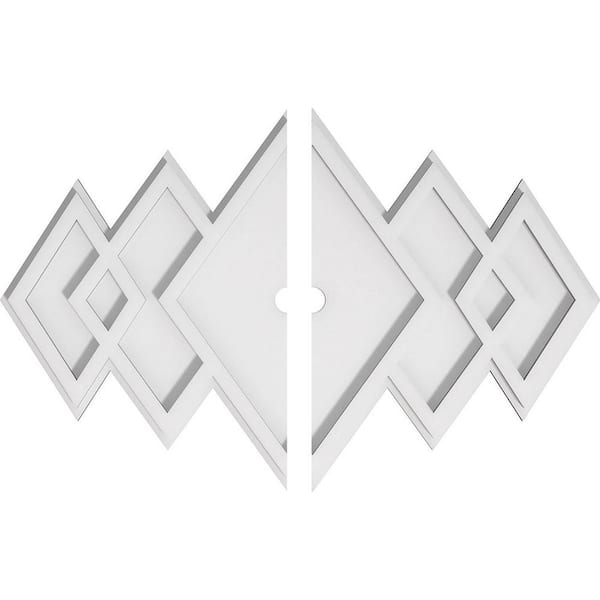 Ekena Millwork 22 in. x 14.62 in. x 1 in. Zoe Architectural Grade PVC Contemporary Ceiling Medallion (2-Piece)