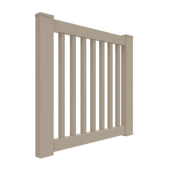 Bella Premier Series 42 in. Clay Vinyl Rail Gate Kit with 1.5 in. Square Balusters