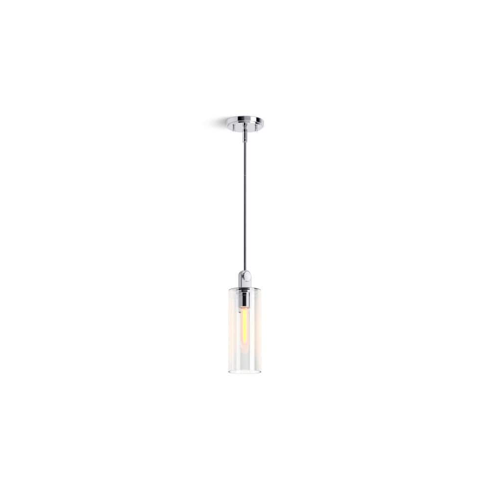 Crue 1-Light Polished Chrome 4 in. Pendant Light with Clear Glass Shade price history on PriceWatchPro