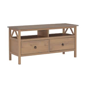 Titian Collection 50 in. Driftwood TV Stand with 2 Drawer Fits TVs Up to 40 in. with Built-In Storage