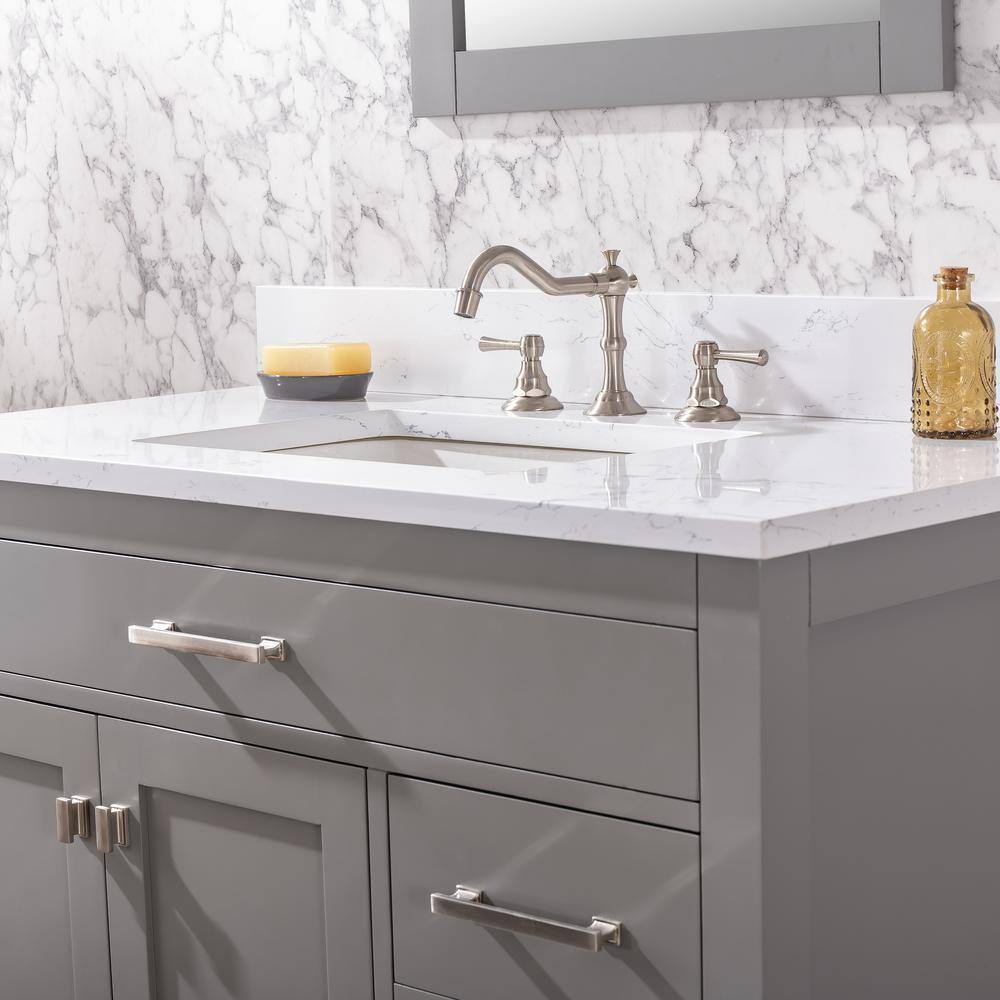 Jasper 42'' Gray Freestanding Bathroom Vanity with Carrara Top