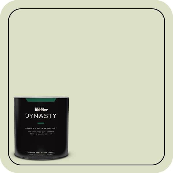 BEHR DYNASTY 1 qt. #MQ3-47 Airy Green One-Coat Hide Semi-Gloss Enamel Interior Stain-Blocking Paint & Primer