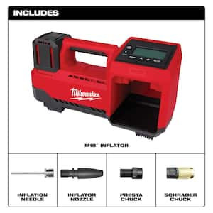 M18 18-Volt Lithium-Ion Cordless Portable Inflator w/M18 (1) High Output 6.0Ah Battery & (2) 5.0Ah Battery