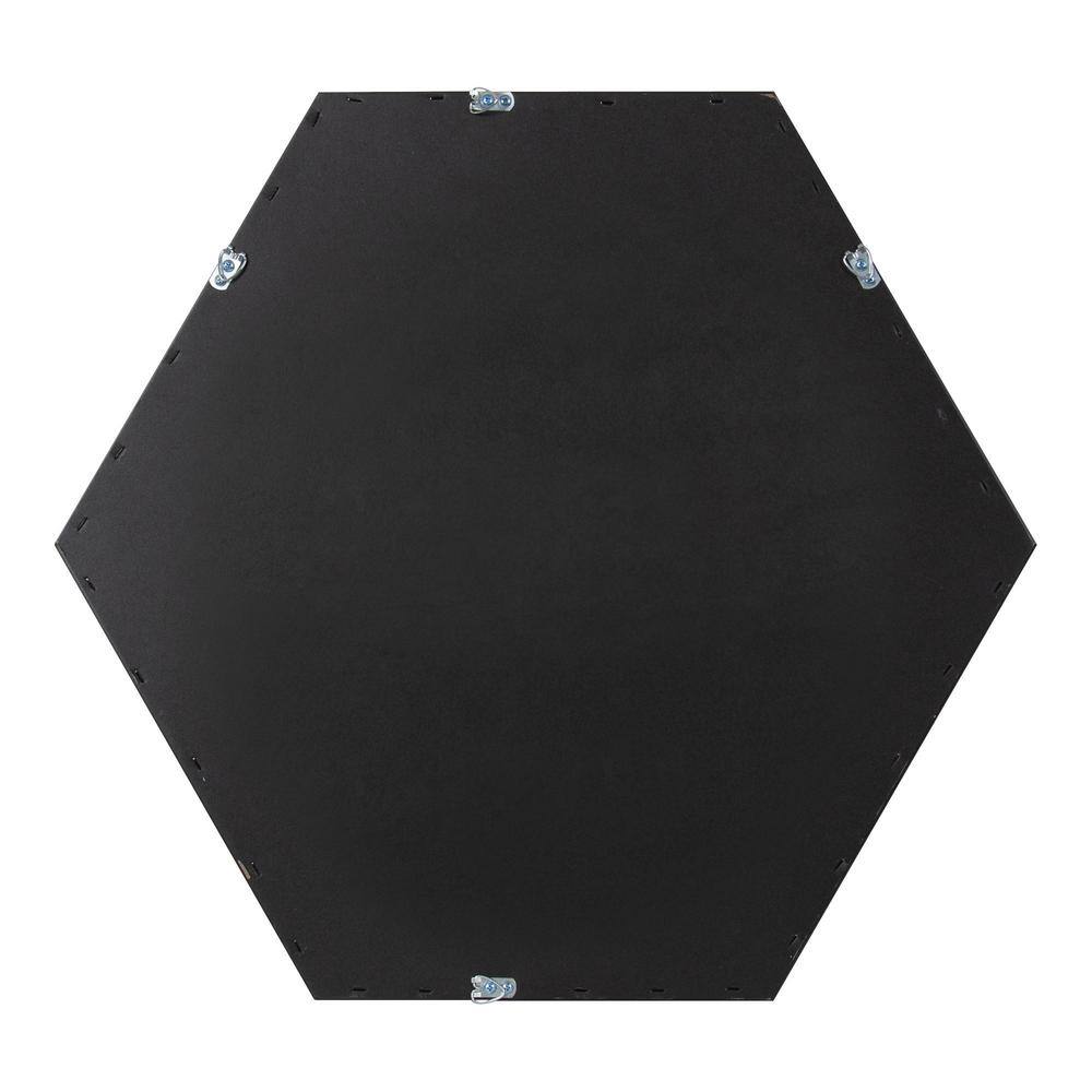 Laverty 24" x 26" Modern Hexagon Black Framed Wall Mirror