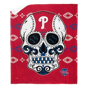 MLB Phillies Candy Skull Silk Touch Sherpa Multicolor Throw