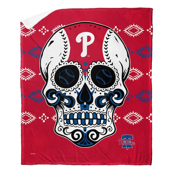THE NORTHWEST GROUP MLB Phillies Candy Skull Silk Touch Sherpa Multicolor Throw