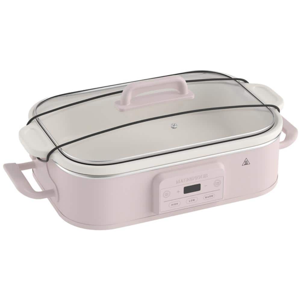 4-quart Pink Rectangular Programmable Slow Cooker with Classic Ceramic Inner Pot for Daily Cooking, Dishwasher Safe price history on PriceWatchPro