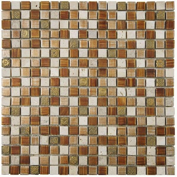 Merola Tile Pangea Avalonia 11-3/4 in. x 11-3/4 in. x 8 mm Porcelain Mosaic Tile