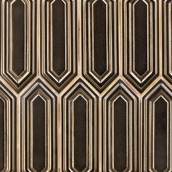Ivy Hill Tile Delphi Hexagon Metallic Copper 3 in. x 0.55 in. Glazed Ceramic Mosaic Tile Sample