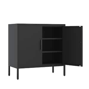 31.5 in. W x 15.75 in. D x 31.5 in. H Bathroom Black Linen Cabinet