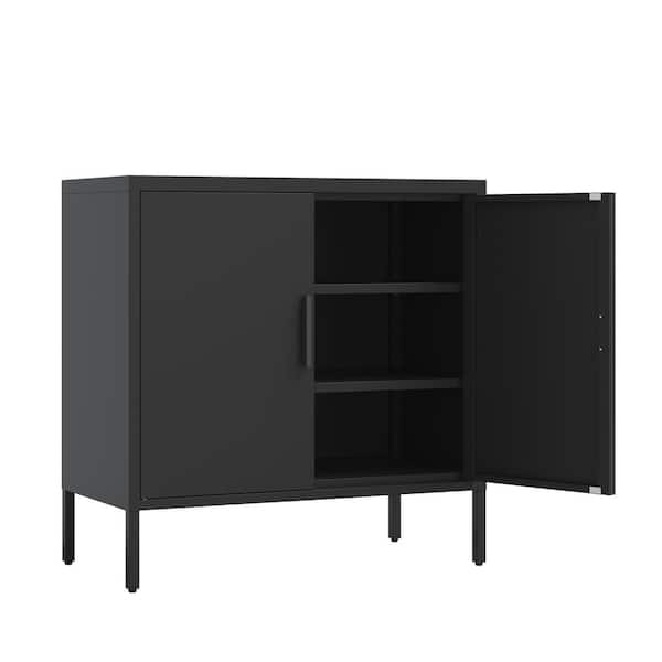 Unbranded 31.5 in. W x 15.75 in. D x 31.5 in. H Bathroom Black Linen Cabinet