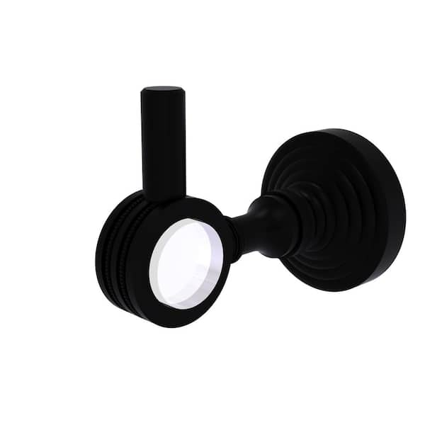 Allied Brass Pacific Grove Collection J-Hook Robe/Towel Hook with Dotted Accents in Matte Black