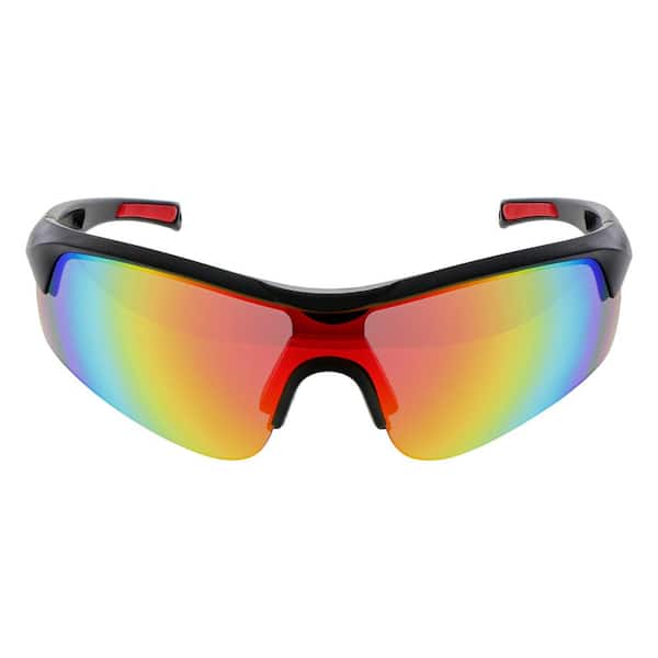 MAXIMUM SAFETY Performance Red Full View Mirrored Safety Eye Wear